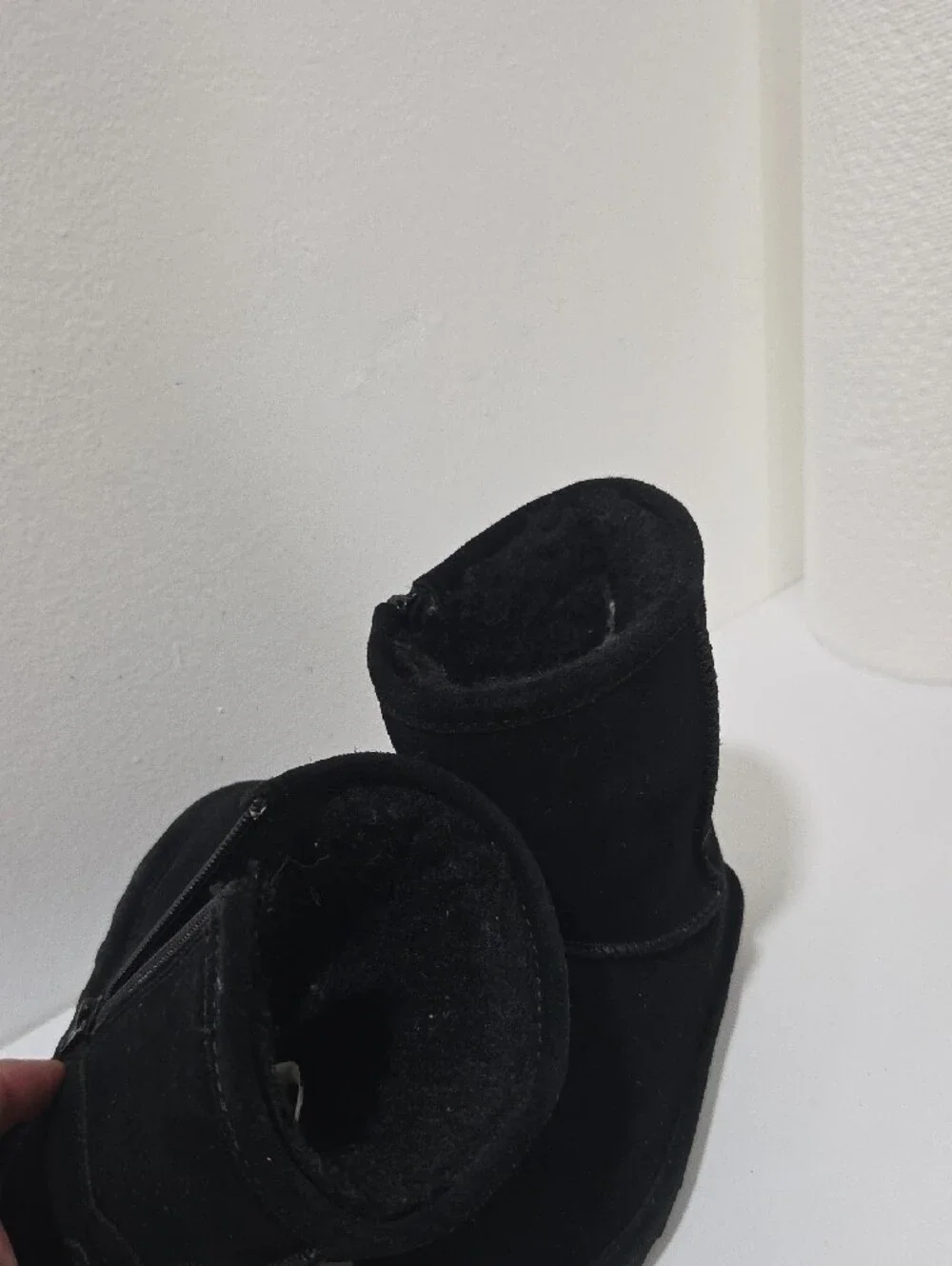 Kids Black Suede Winter Boots